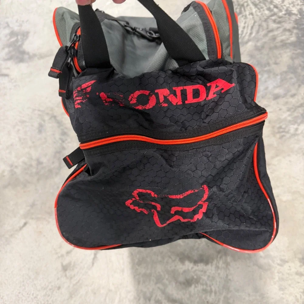 Fox Racing Honda Gear Bag Unisex Large Grey Black Good Motocross Duffel Luggage